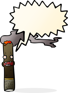 Bir insan tarafından çizilmiş konuşma balonlu çizgi film purosu.