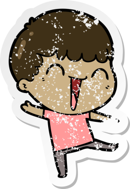 Bir insan tarafından çizilmiş mutlu bir adamın sıkıntılı çıkartması.