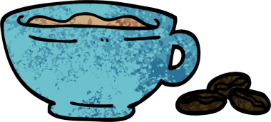 Bir insan tarafından çizilmiş grunge desenli espresso fincanı.