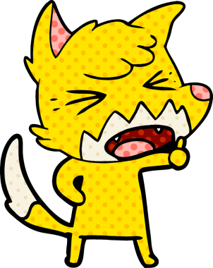 Bir insan tarafından çizilmiş tilki çizgi film karakteri