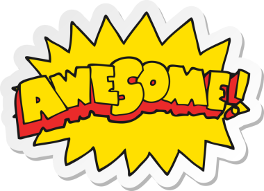 Bir karikatür çıkartması. Bir insan tarafından çizilmiş harika sembol.