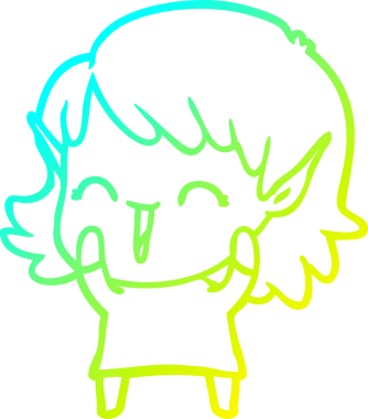 Bir insan tarafından çizilmiş soğuk gradyan çizgi çizimi.