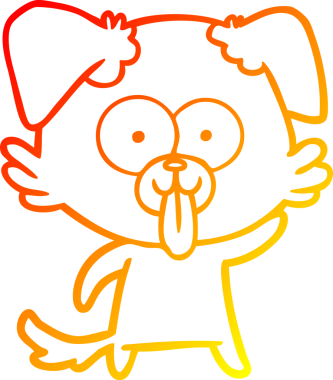 Bir insan tarafından çizilmiş dilli çizgi film köpeği çizimi.