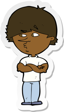 Bir insan tarafından çizilmiş şüpheli bir adamın çıkartması.