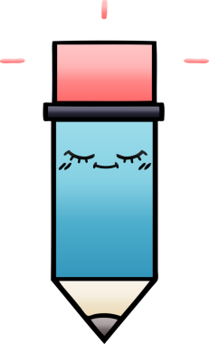 Bir insan tarafından çizilmiş bir kalemin gölgelenmiş karikatürü