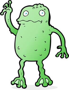 bir insan tarafından çizilmiş bir kurbağa.