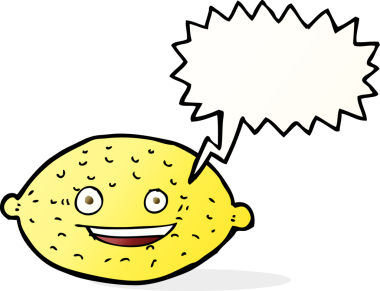 bir insan tarafından çizilmiş konuşma balonlu limon çizgi filmi