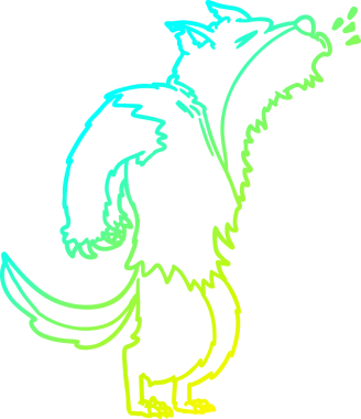 Bir insan tarafından çizilmiş uluyan kurtadamın soğuk çizgi çizimi.