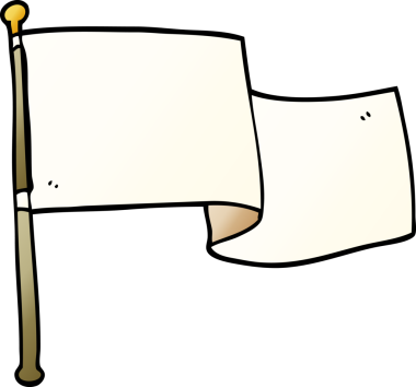 Bir insan tarafından çizilmiş beyaz bayrak.