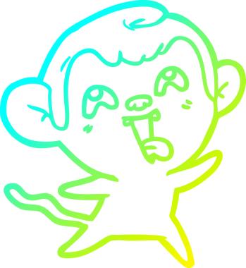 Bir insan tarafından çizilmiş çılgın bir çizgi film maymunu çizimi