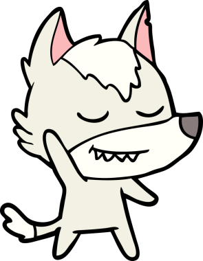 Bir insan tarafından çizilmiş dost canlısı bir kurt.