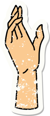 Bir insan tarafından çizilmiş geleneksel bir el dövmesi.