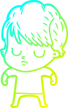 Bir insan tarafından çizilmiş bir karikatür kadın çizimi.