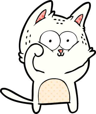 Çizgi film kedisi bir insan tarafından çiziliyor.