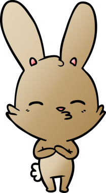 Bir insan tarafından çizilmiş meraklı tavşan çizgi filmi.