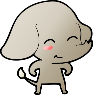 Bir insan tarafından çizilmiş şirin bir fil.