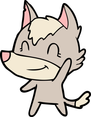 Bir insan tarafından çizilmiş dost canlısı bir kurt.