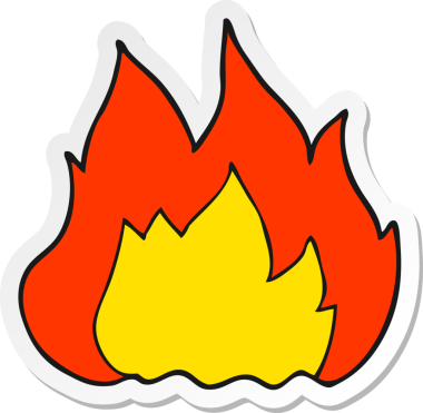 Bir insan tarafından çizilmiş karikatür ateşinin çıkartması.