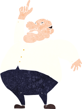 Bir insan tarafından çizilmiş şişman bir patron.