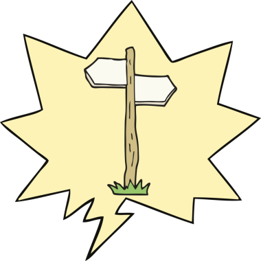 bir insan tarafından çizilmiş konuşma baloncuğu ile eski çizgi film işareti