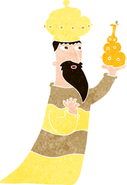 Bir insan tarafından çizilen üç bilge adamdan biri.