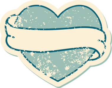 Bir insan tarafından çizilmiş kalp ve bayrağın sembolik depresif dövme şekli