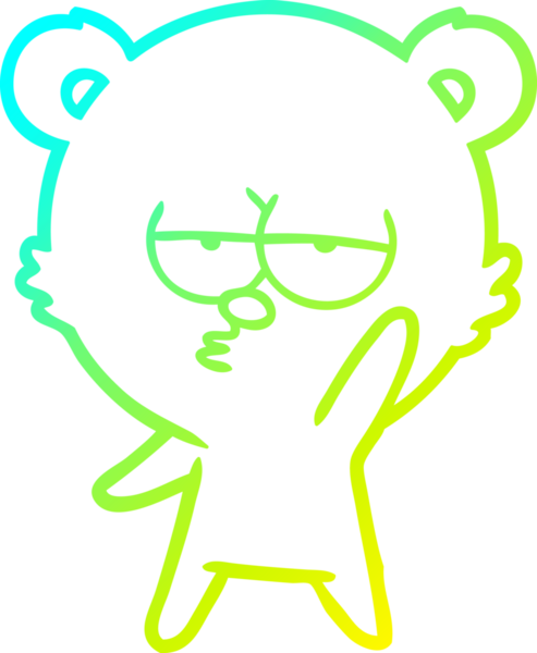 Sıkılmış bir kutup ayısının insan tarafından çizilmiş soğuk çizgi çizgisi.