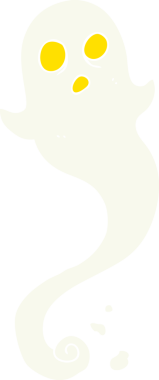 Bir insan tarafından çizilen cadılar bayramı hayaletinin düz renk çizimi