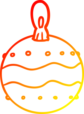 Bir insan tarafından çizilmiş bir Noel süslemesinin sıcak gradyan çizgisi.