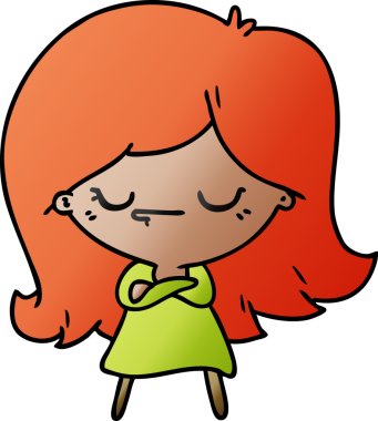 Bir insan tarafından çizilmiş kawai kızının gradyan çizimi.