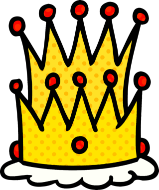 Bir insan tarafından çizilmiş iki taç karalaması.