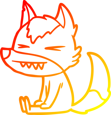 Bir insan tarafından çizilmiş kızgın bir kurt çizgi karakteri.