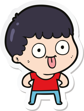 Bir insan tarafından çizilmiş karikatür adamın çıkartması.