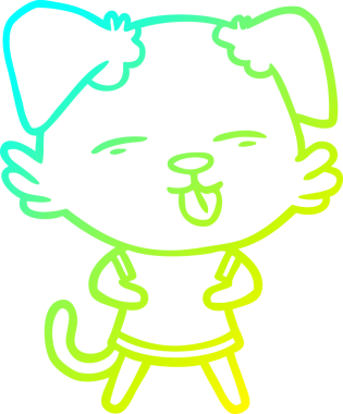 Bir insan tarafından çizilmiş bir çizgi film köpeğinin soğuk çizgi çizimi.