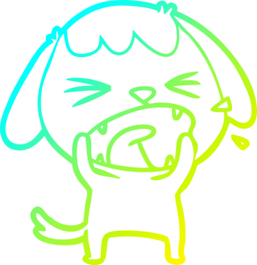 Bir insan tarafından çizilmiş şirin bir köpeğin soğuk gradyan çizimi