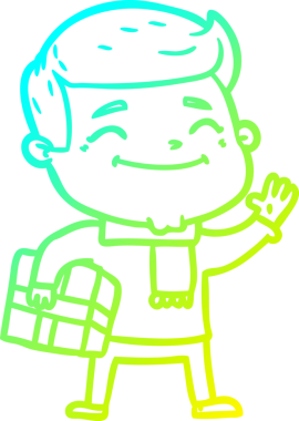 Bir insan tarafından çizilmiş mutlu bir çizgi film karakteri çizimi.