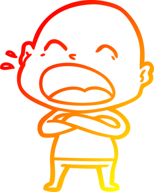 Bir insan tarafından çizilmiş kel adam diye bağıran çizgi film çizimi.