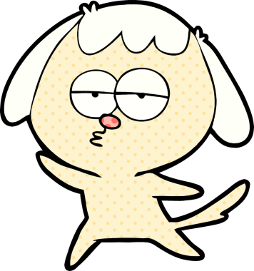 Bir insan tarafından çizilmiş, sıkılmış bir köpek.