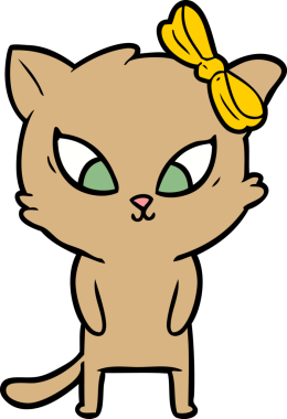 Bir insan tarafından çizilmiş çizgi film kedisi.