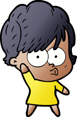 Bir insan tarafından çizilmiş karikatür kadın.