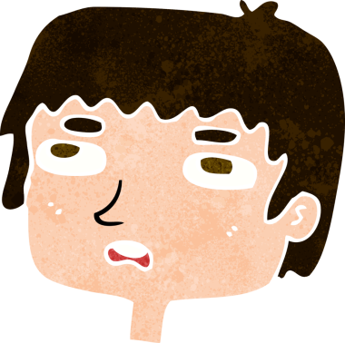 Bir insan tarafından çizilmiş mutsuz bir yüz.