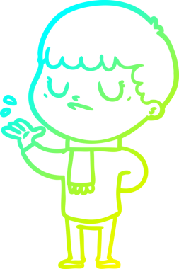 Bir insan tarafından çizilmiş soğuk gradyan çizgi film karakteri.