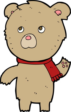 Bir insan tarafından çizilmiş oyuncak ayı.