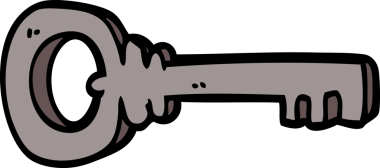 bir insan tarafından çizilmiş karikatür metal anahtarı.