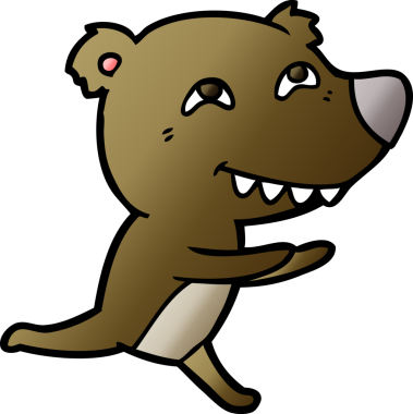 Bir insan tarafından çizilmiş çizgi film ayısı.