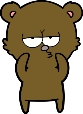 Bir insan tarafından çizilmiş sıkılmış ayı çizgi filmi