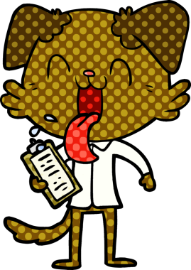 Bir insan tarafından çizilmiş panosu olan nefes nefese bir köpek.