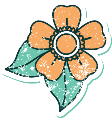 Bir insan tarafından çizilmiş bir çiçeğin sembolik dövmesi.