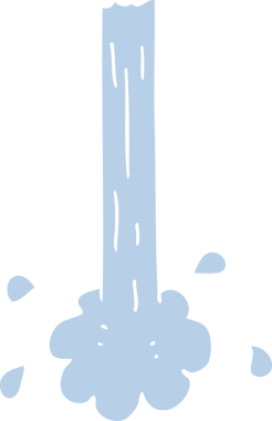 Bir insan tarafından çizilen suyun düz renk çizimi