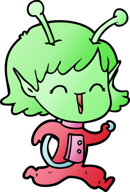 Bir insan tarafından çizilmiş uzaylı kız.